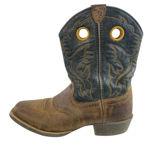 Ariat Heritage Roughstock Women's Brown Black Leather Western Cowboy Boots Sz 6 - Picture 1 of 6